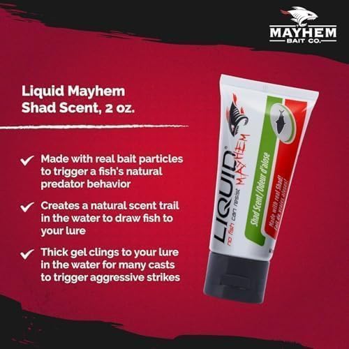 Liquid Mayhem shad attractant gel 3-pack setup highlights value for multiple outings.