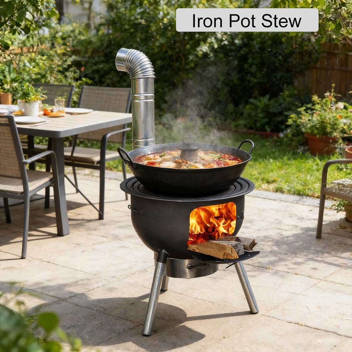 LITAITAI carbon steel construction delivers durable, high-heat performance for outdoor cooking.
