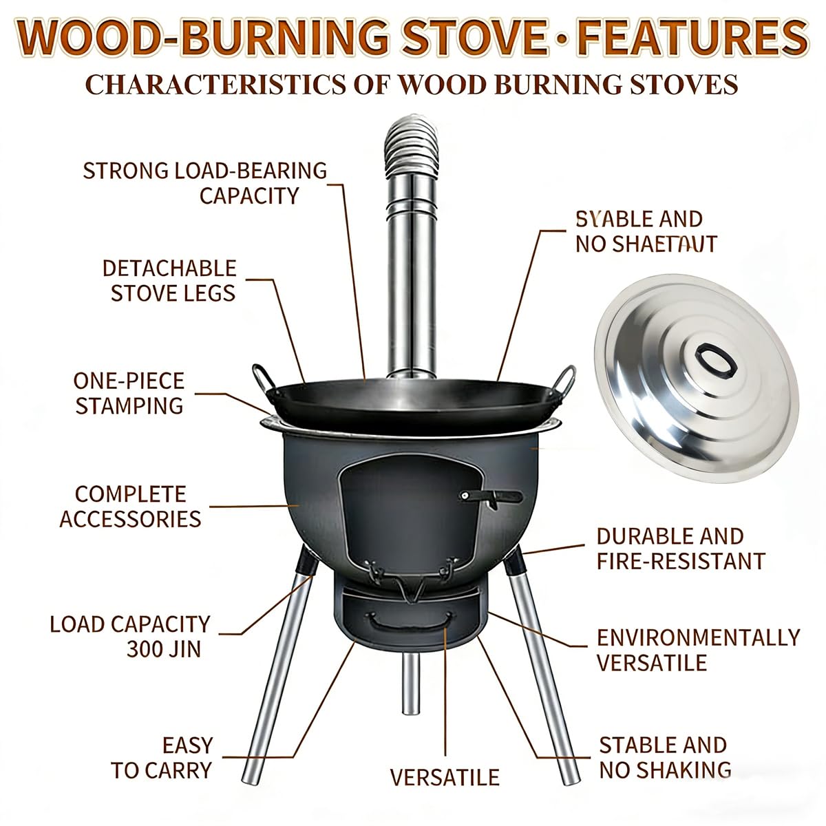 LITAITAI windproof stove heat-resistant carbon steel construction
