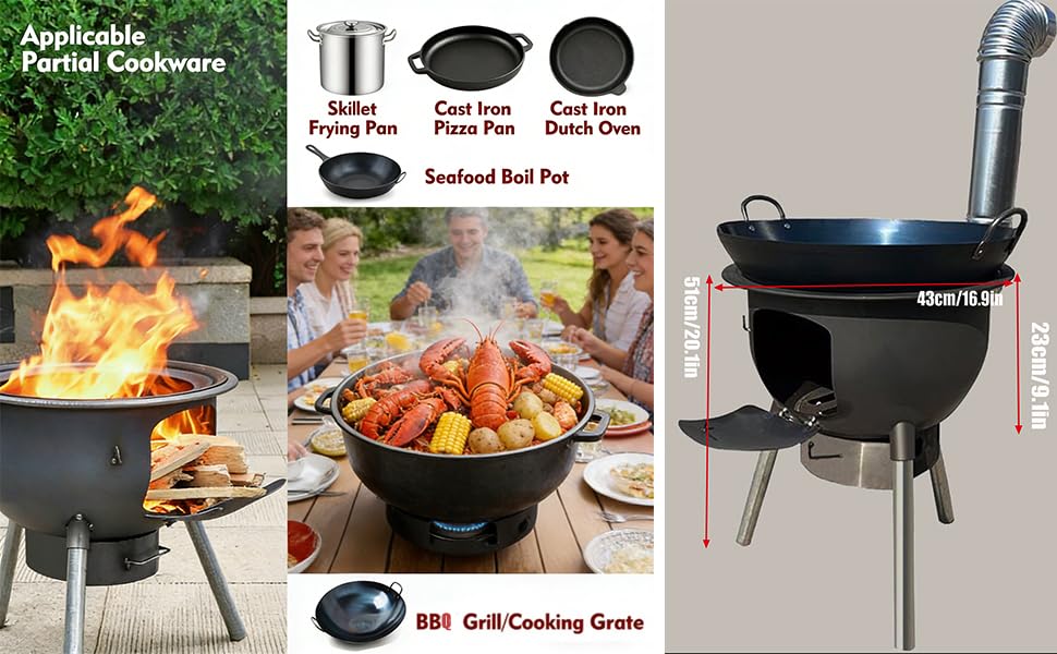 LITAITAI windproof stove stable legs ensure safe cooking on uneven ground