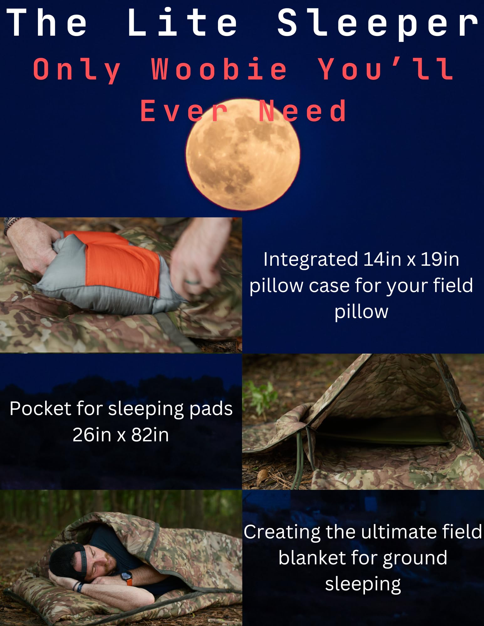 Lite Sleeper used as blanket, hammock liner, or shelter option