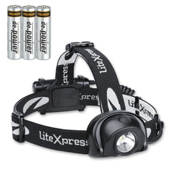 LiteXpress Liberty 113 headlamp tilted to demonstrate versatile lighting angles