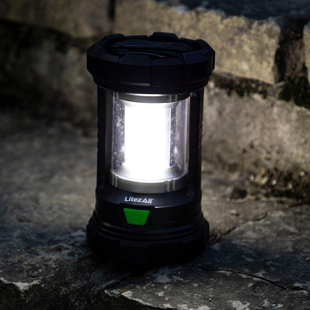 LitezAll 25294 lantern bottom view shows rubber-coated contact area for grip.
