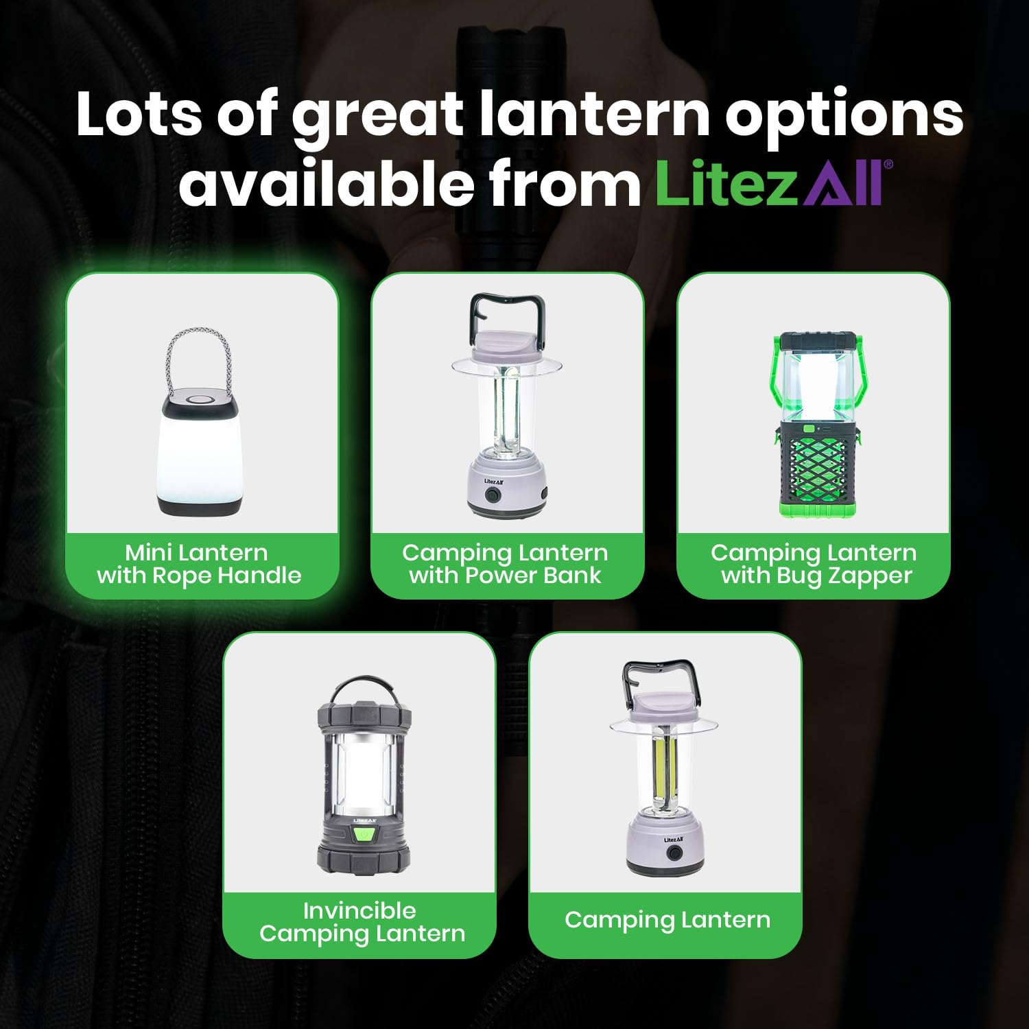 Compact LitezAll lantern perfect for backpacking, backyard camping, and travel