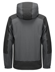 Little Donkey Andy attached tuck-away hood extended for adaptable protection in changing conditions.