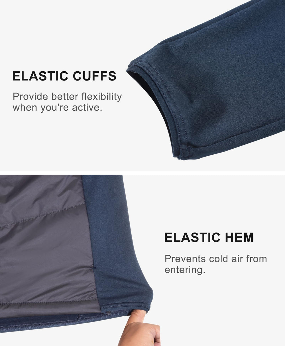 Little Donkey Andy hybrid fabric navy close-up shows windproof and water resistance.