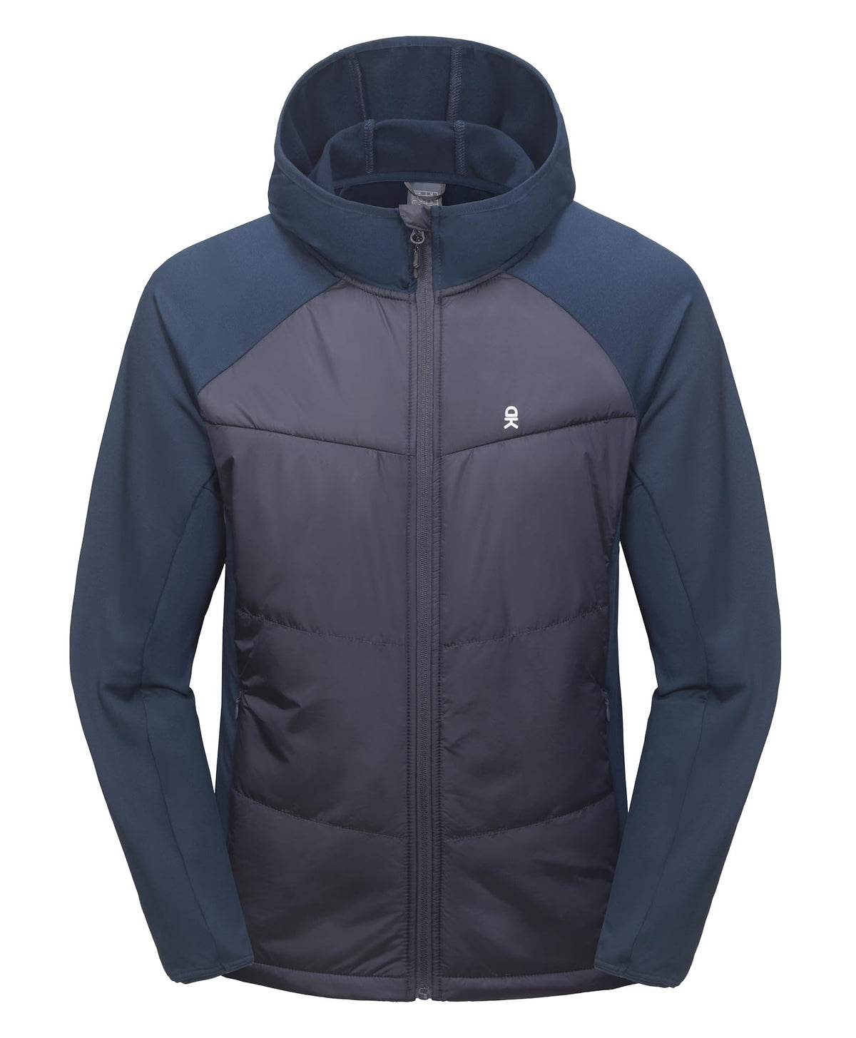 Little Donkey Andy jacket front view navy with lightweight warmth for daily wear.