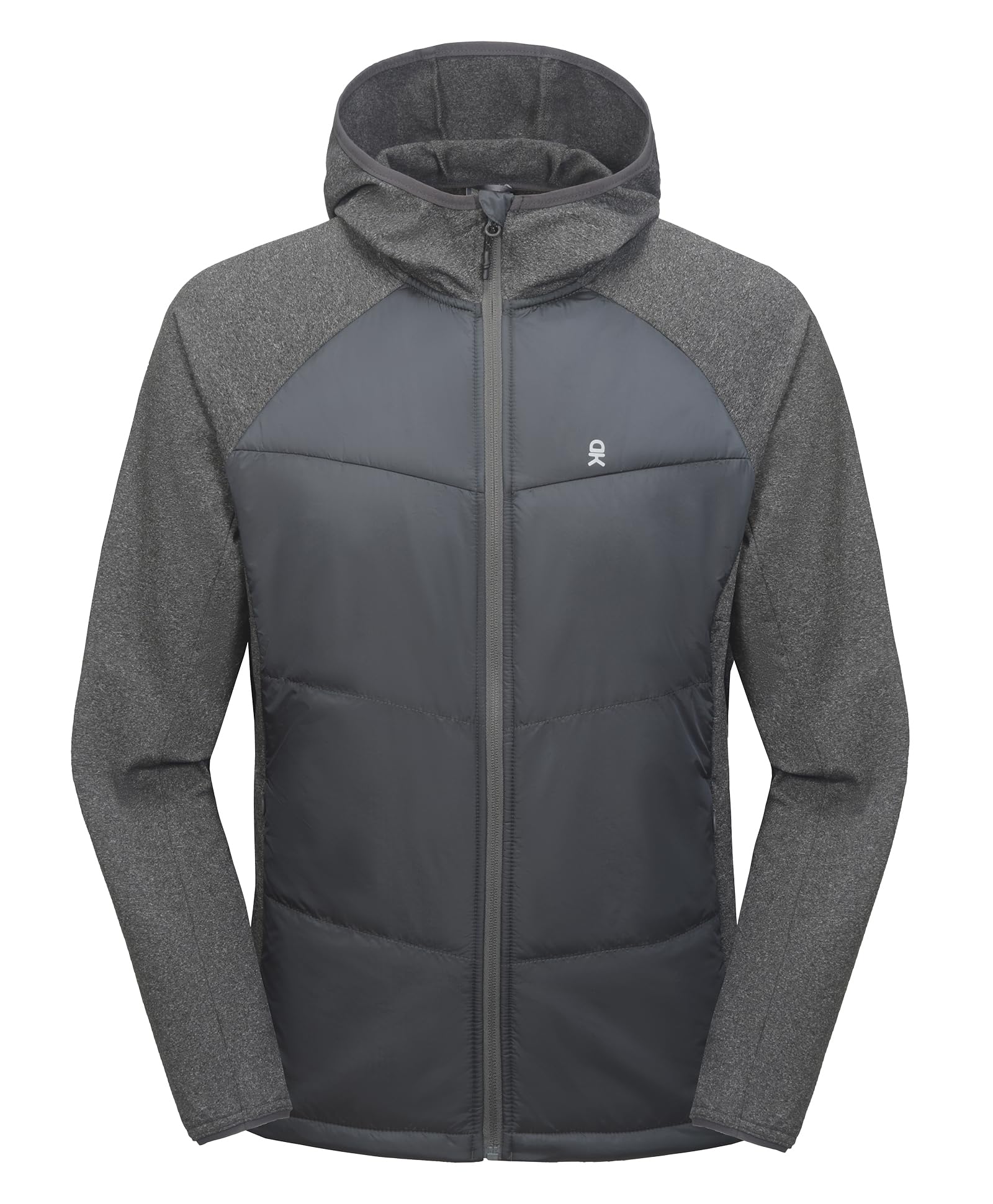 Little Donkey Andy men's puffer jacket front view shows water-resistant shell for wet commutes.
