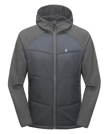Little Donkey Andy men's puffer jacket front view shows water-resistant shell for wet commutes.