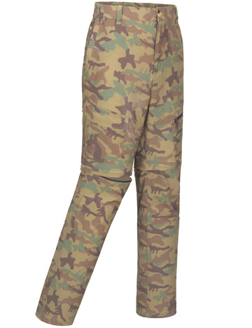 Little Donkey Andy men's quick-dry pants full view in camo khaki for outdoor versatility.