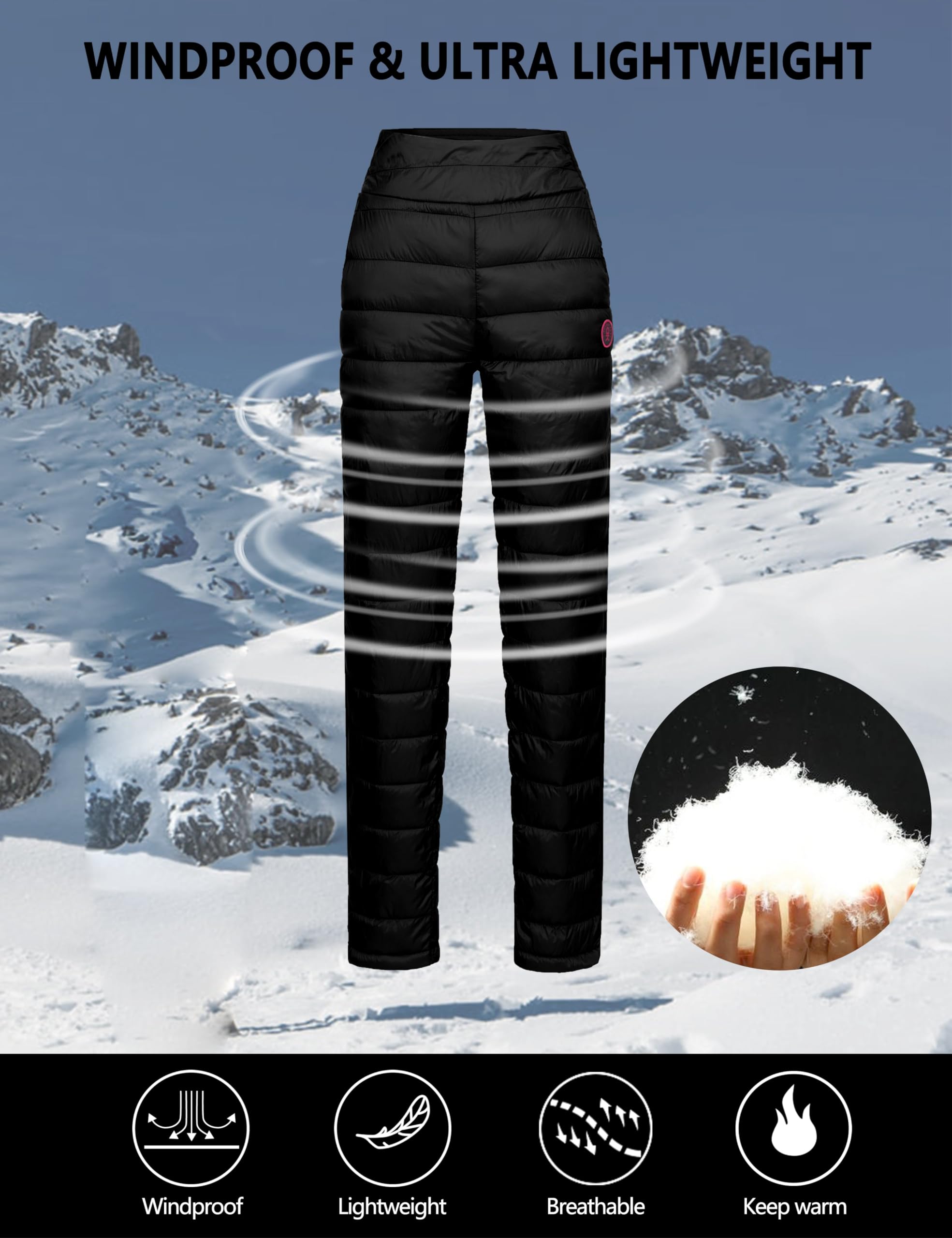 Little Donkey Andy puffer pants water-resistant surface provides weather-ready protection.