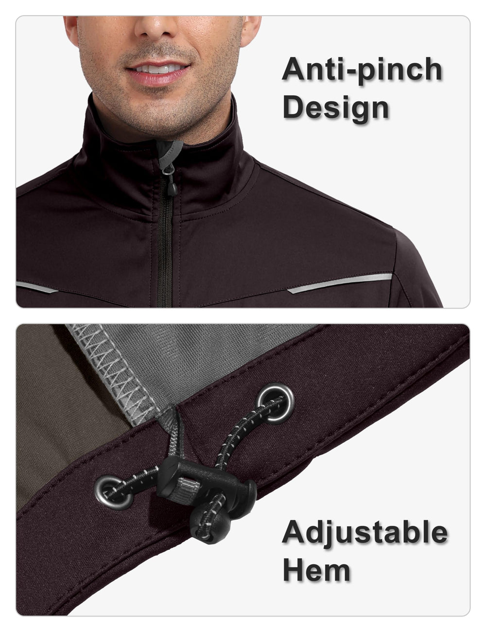 Little Donkey Andy stand-up collar with chin guard for neck protection.