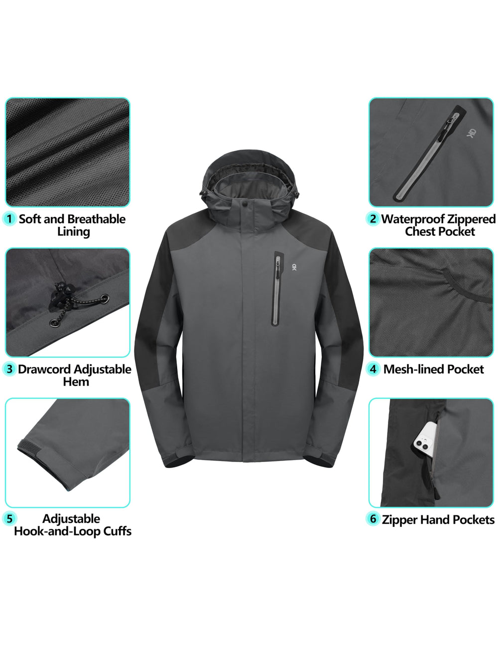 Little Donkey Andy waterproof chest pocket keeps valuables dry during travel.