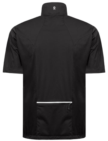 Little Donkey Andy windproof vest back view highlighting pack-friendly design.