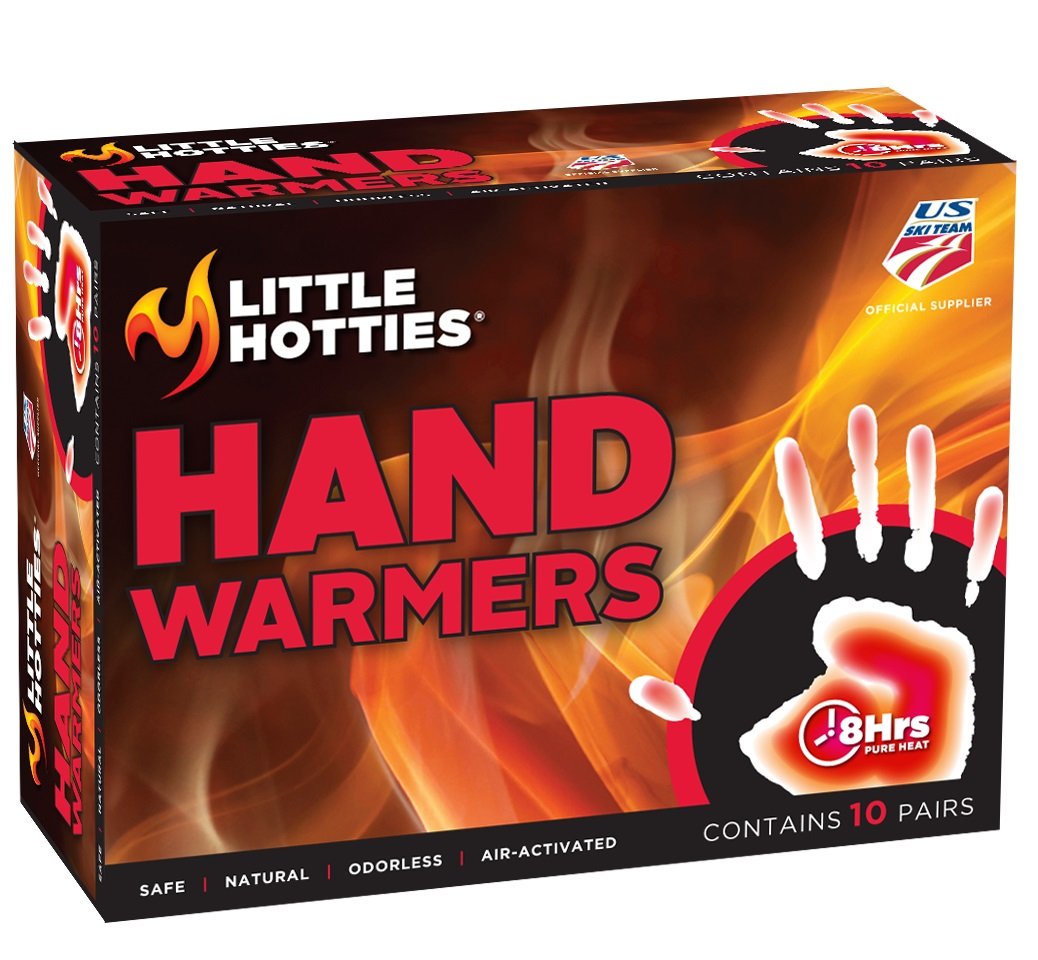 Little Hotties 8-hour hand warmers box providing long-lasting warmth.