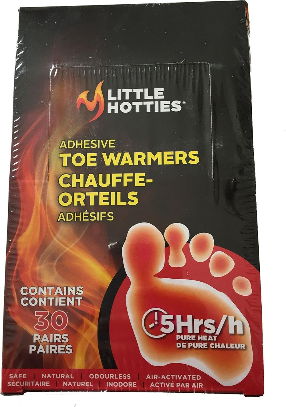 Little Hotties Foot Warmers 30 Pack in box ready for chilly commutes.