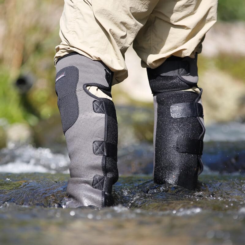 AC-70 wader gaiter laid flat showing 5 cm extra width.