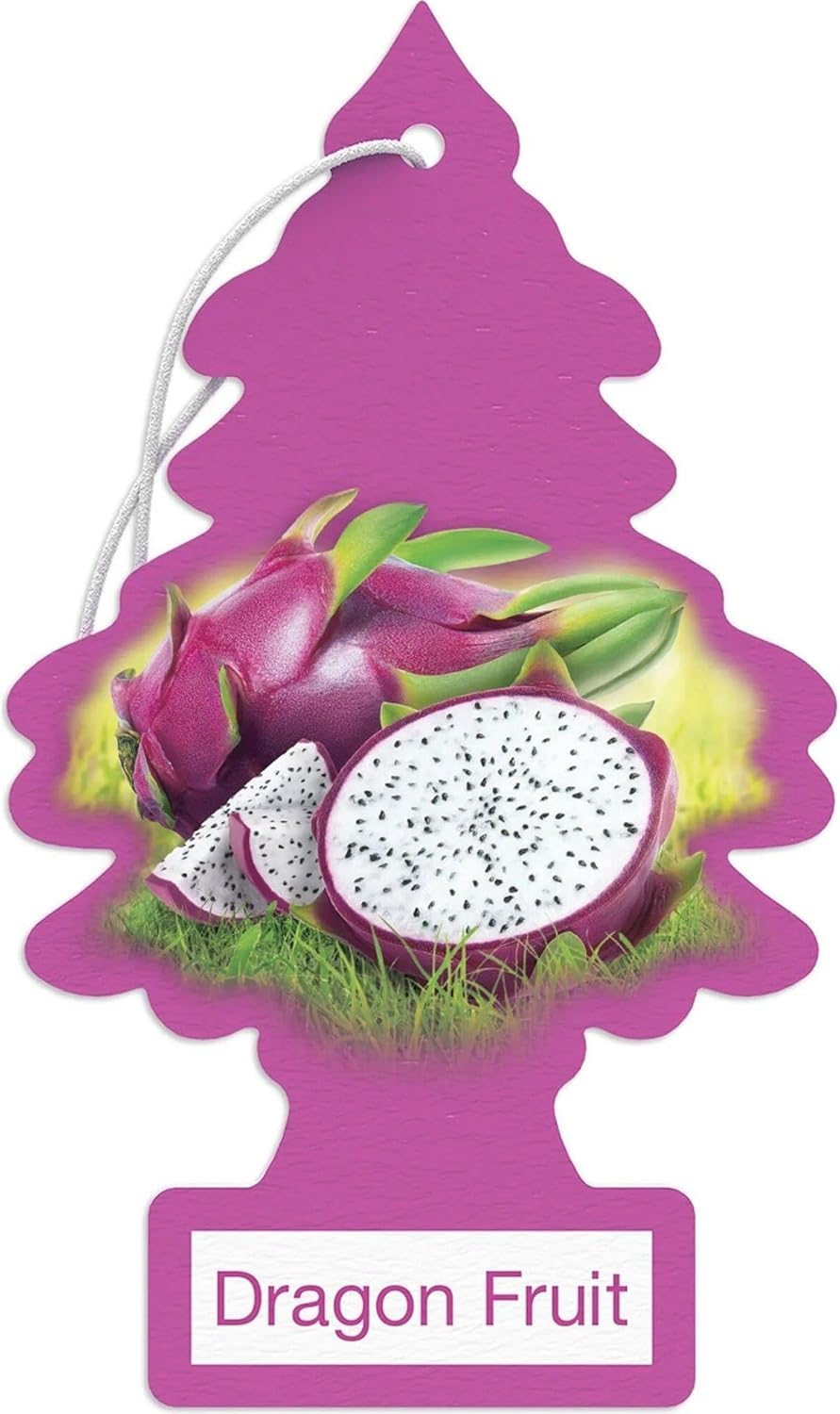 Close-up of Little Trees Dragon Fruit bottle showing StediScent technology.
