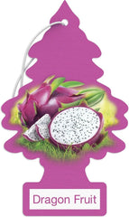 Close-up of Little Trees Dragon Fruit bottle showing StediScent technology.