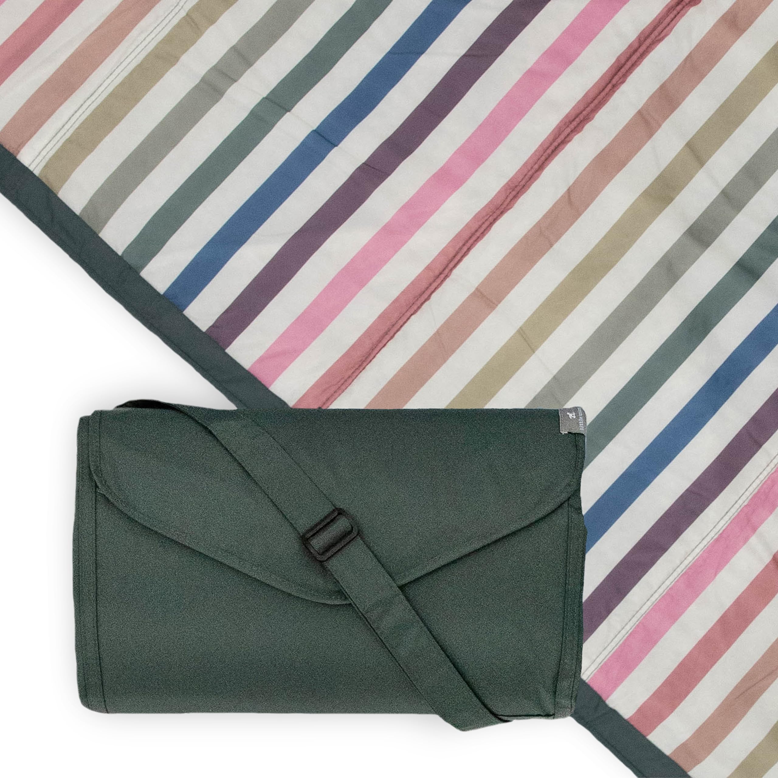 Little Unicorn 5x7 outdoor blanket folded for portability and storage