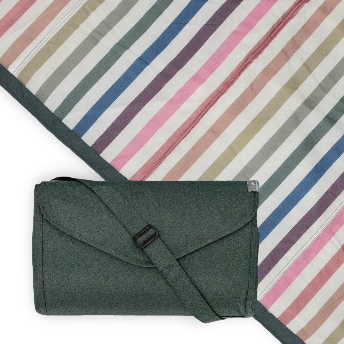 Little Unicorn 5x7 outdoor blanket folded for portability and storage