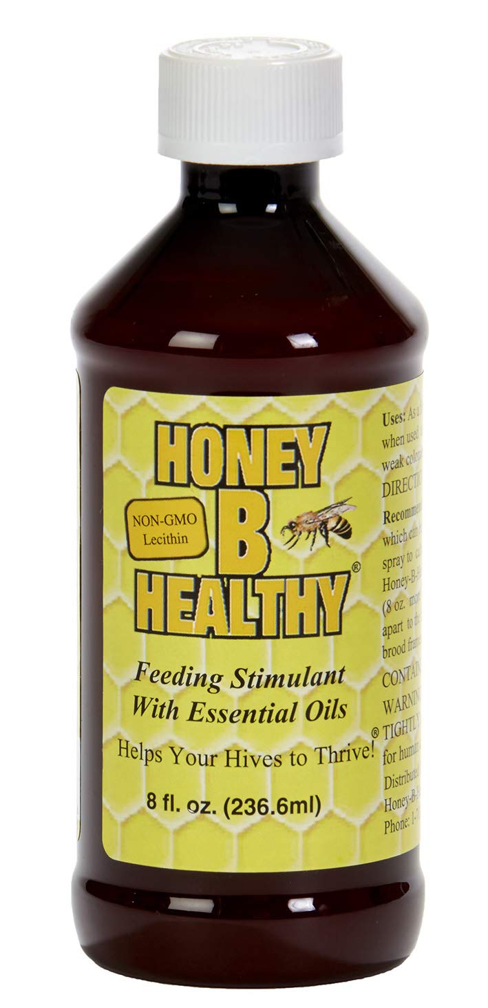 Little Giant Liquid Bee Feeding Stimulant bottle demonstrates smoke-free feeding for healthier hives.
