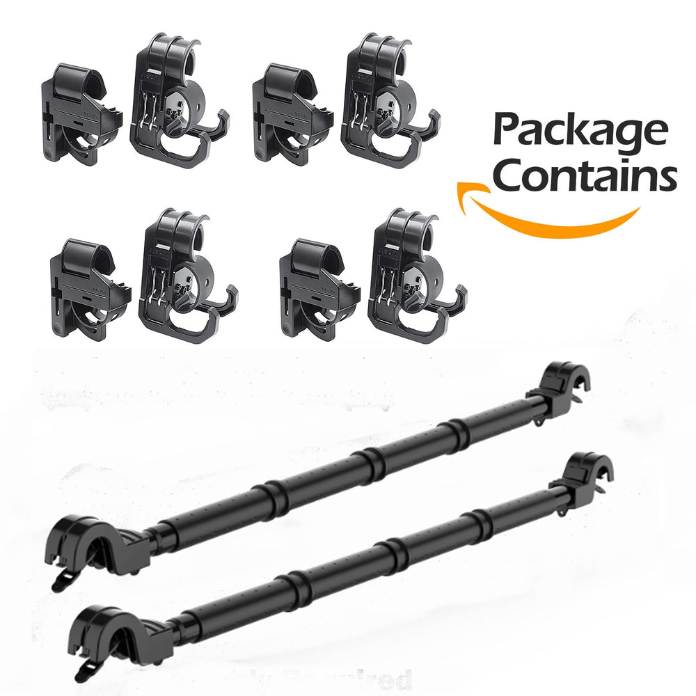 LITTLEMOLE Easy-install on 4 handlebars for quick, secure rod storage.