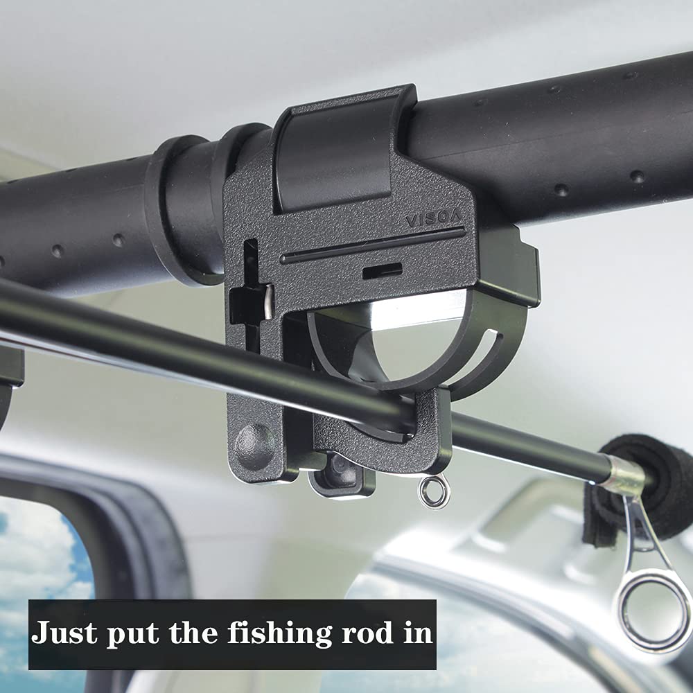 LITTLEMOLE Heavy-duty rod holder in metal and rubber construction for rugged roads.