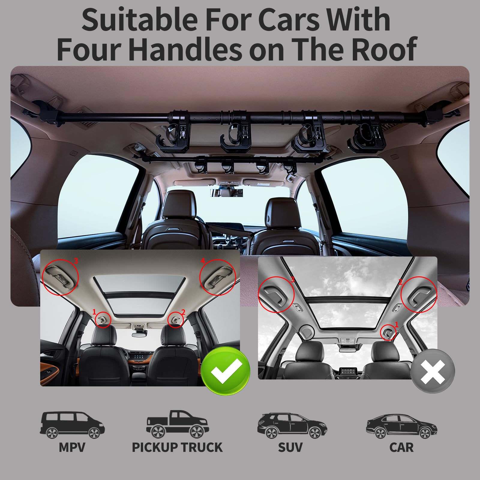 LITTLEMOLE Vehicle Rod Rack with four rods keeps tackle organized during road trips.
