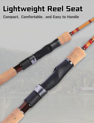 Two-piece break-down design of LITTMA Breeze fishing rod for transport