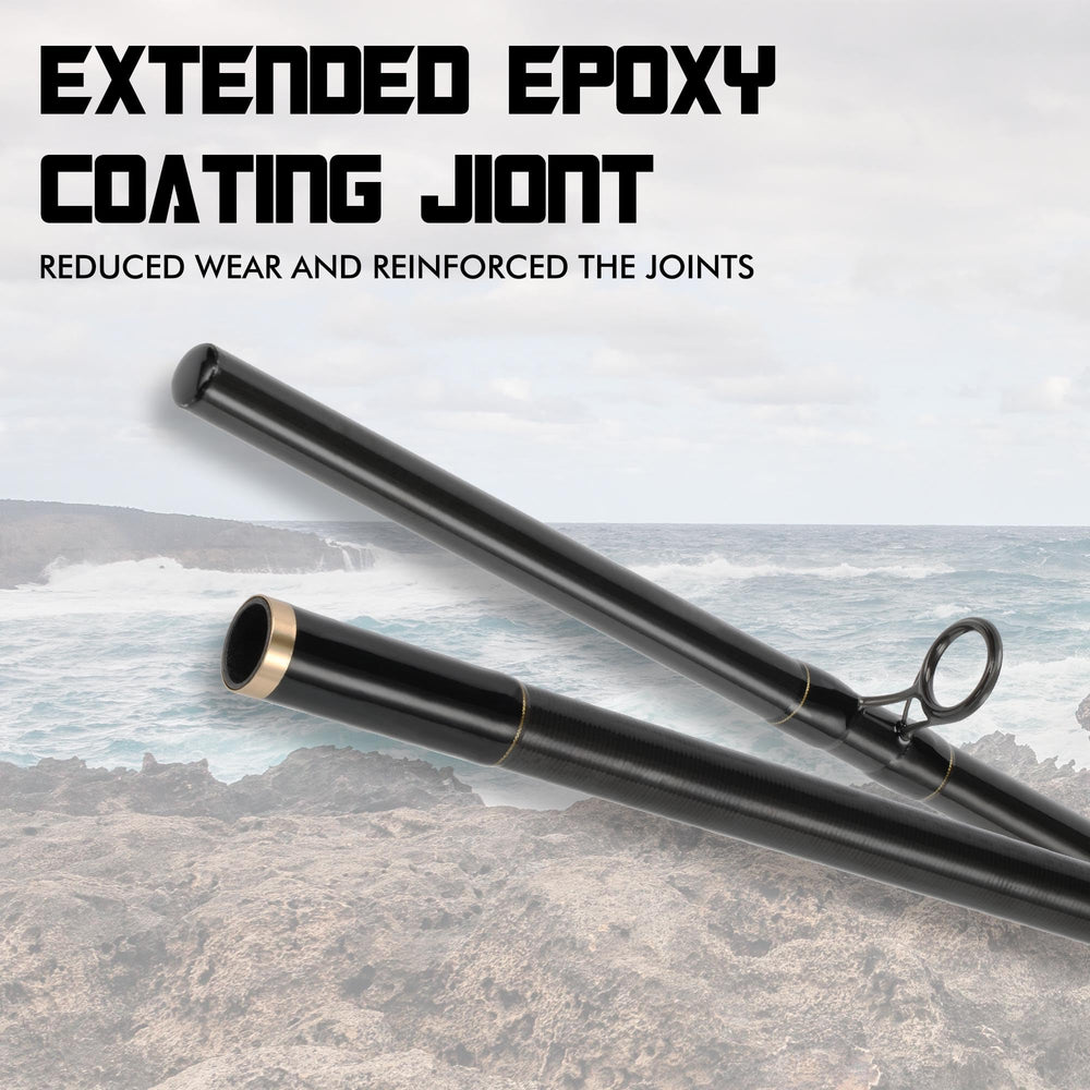 LITTMA carbon surf rod DPS reel seat detail for secure, quick setup.