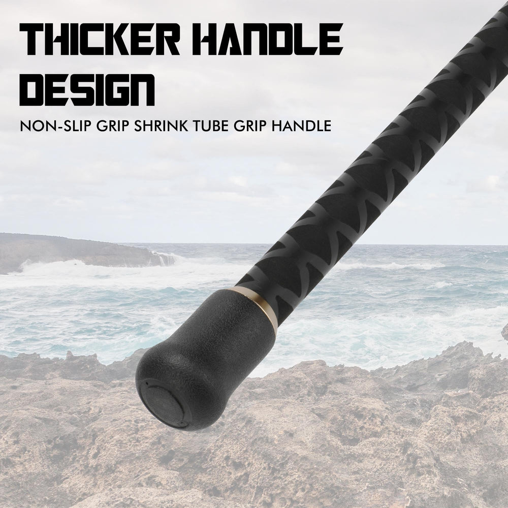 LITTMA carbon surf rod Fuji guides close-up illustrating smooth line flow.