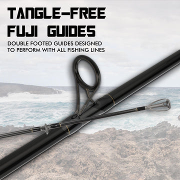 LITTMA carbon surf rod graphite blank close-up showing strength and responsive feel.