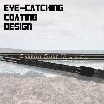 LITTMA carbon surf rod two-piece join view highlighting easy transport and portability.