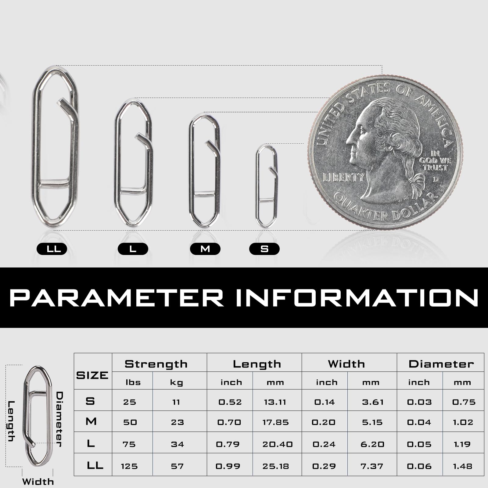 Heavy-duty rust-proof stainless steel fishing snap