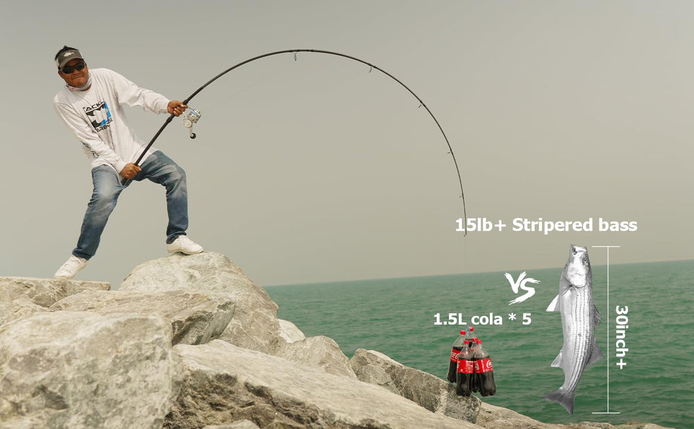LITTMA surf rod on a beach session showing reliability in harsh saltwater.