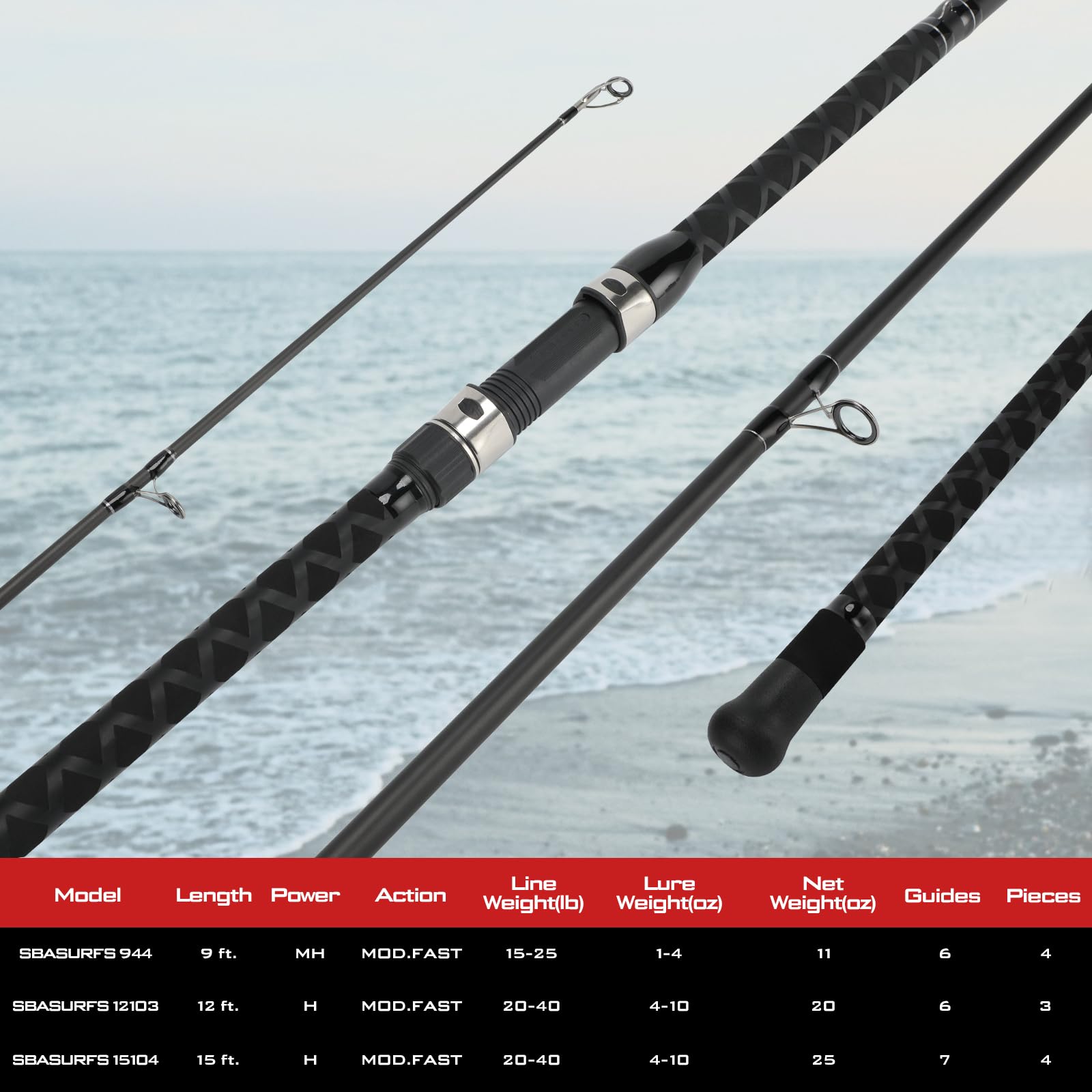 LITTMA travel-ready surf rod folded compactly for portability
