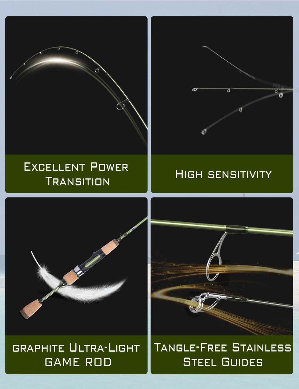 LITTMA Wild Streams green carbon blank close-up highlighting strength and sensitivity