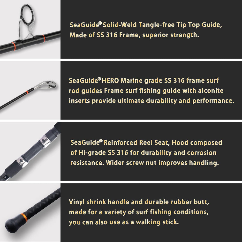 Reinforced ferrules on LITTMA surf fishing rod