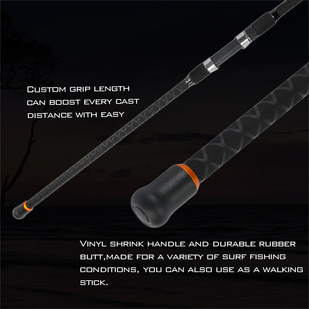 Shrink-tube grip handle on LITTMA Surf Rod