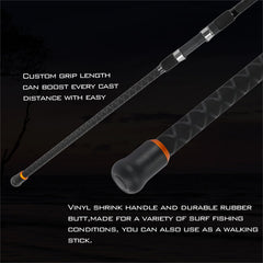 Shrink-tube grip handle on LITTMA Surf Rod