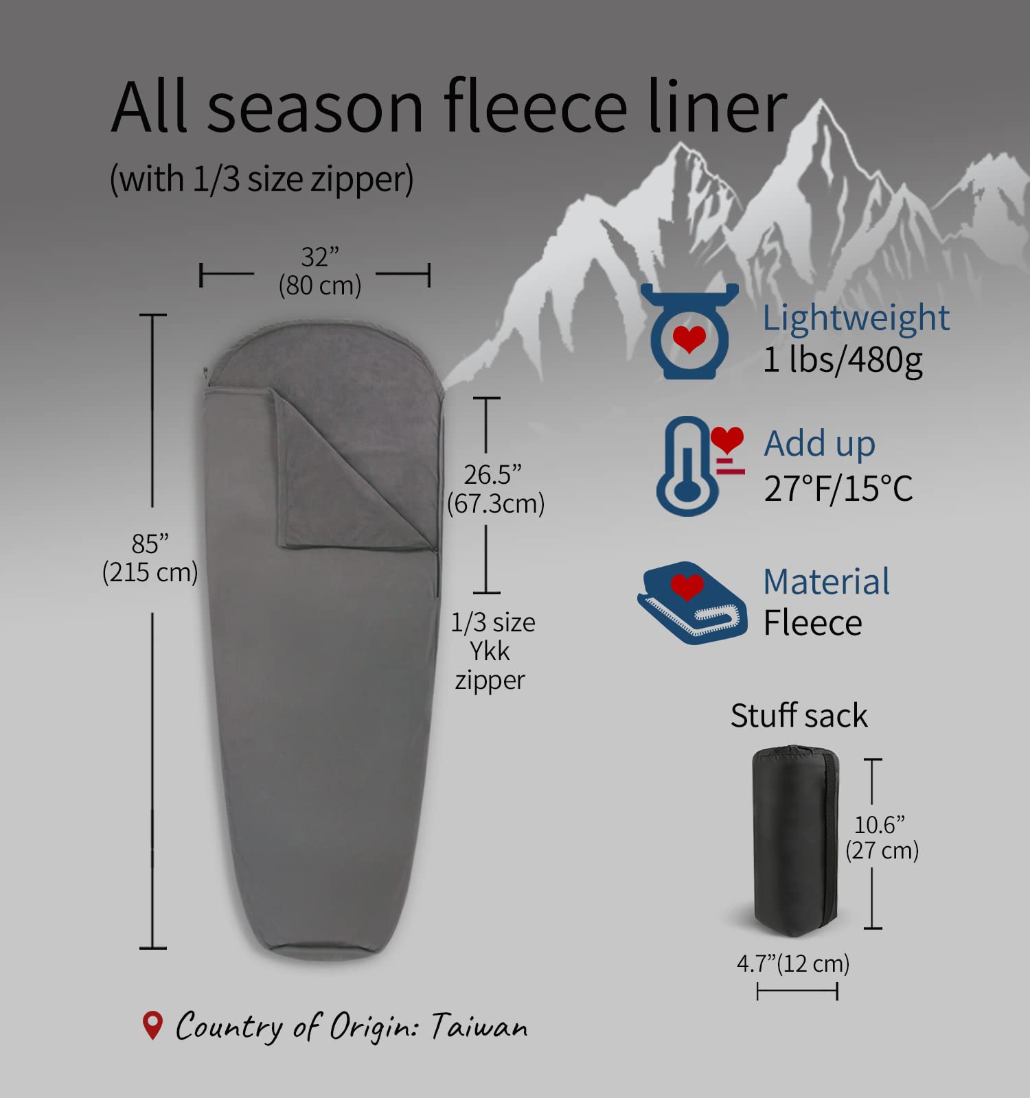 Litume sleeping bag liner in travel sack keeps gear organized and ready.