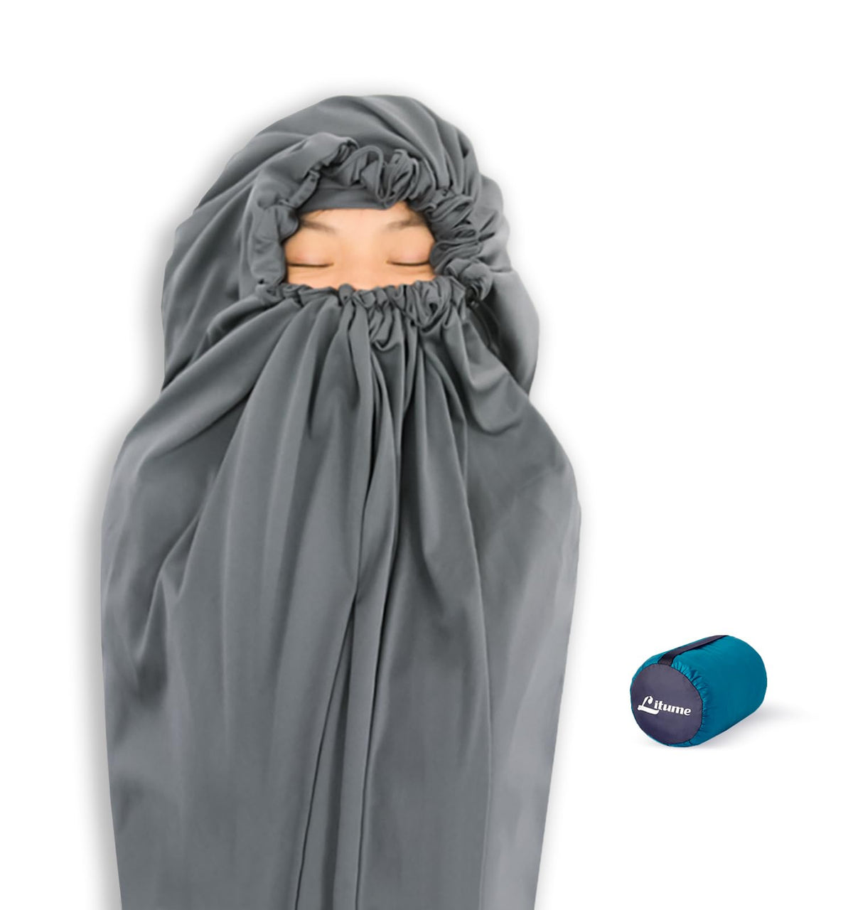 Litume Thermolite liner packable design for backpacking and space-saving travel.