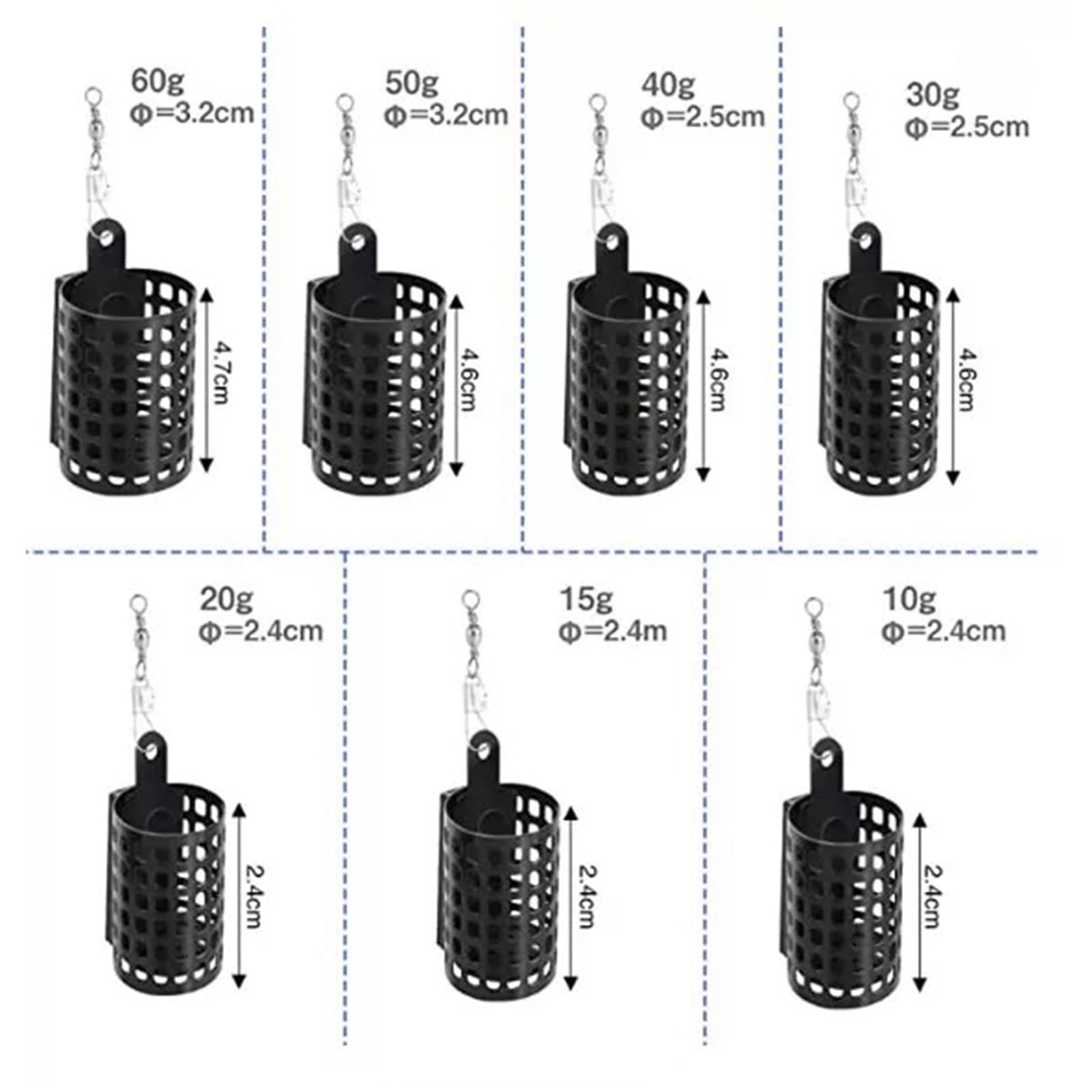 LIURONGNI Round Fishing Feeder Cage - 60g