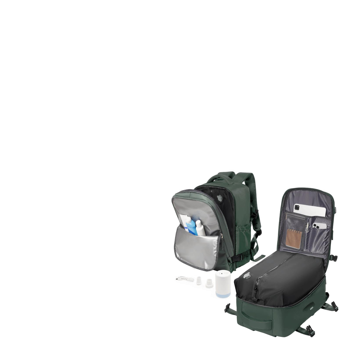 Livbote vacuum backpack air pump action shows rapid compression for travel packing