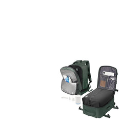 Livbote vacuum backpack air pump action shows rapid compression for travel packing