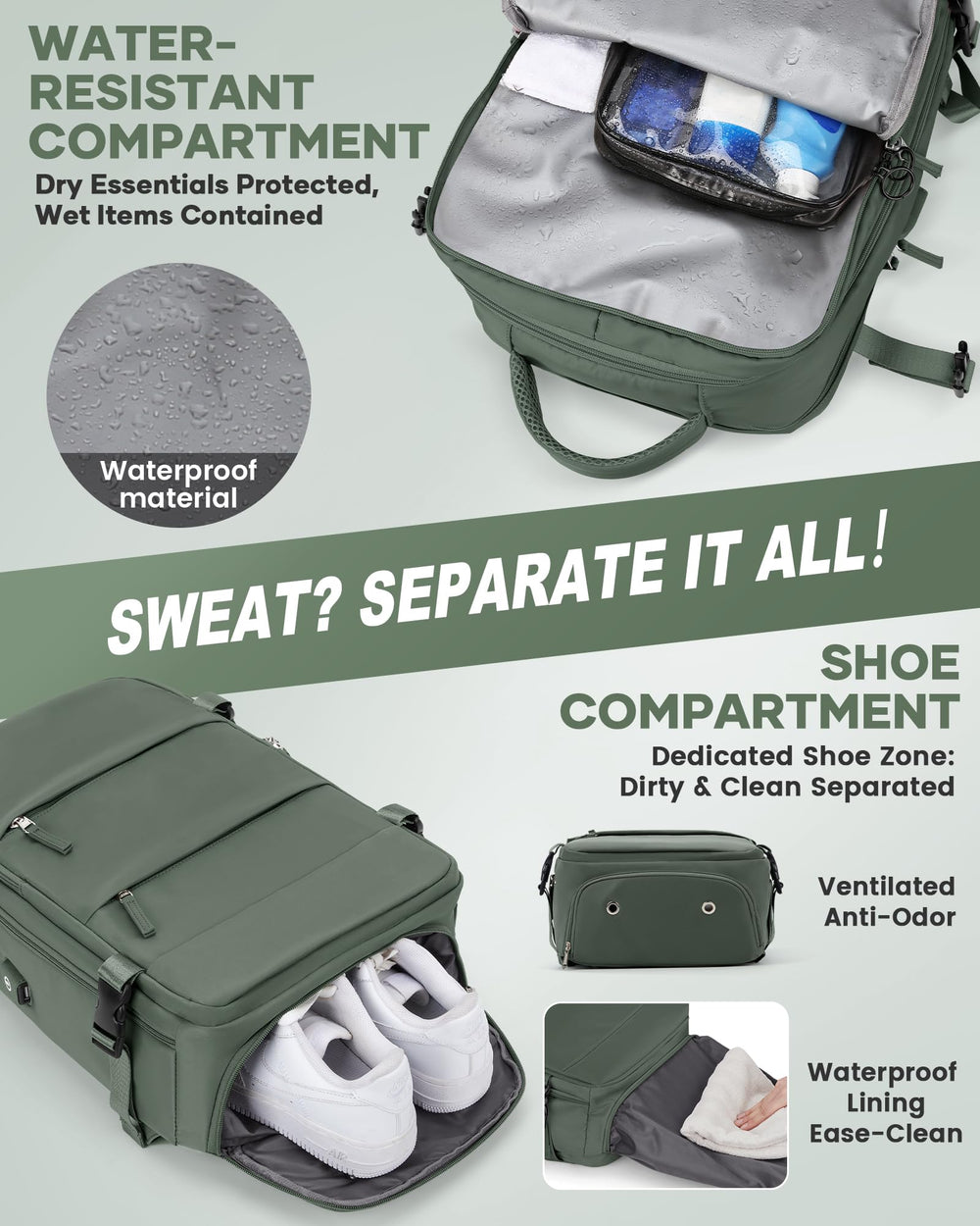 Livbote vacuum backpack airline-ready size fits most carry-on constraints