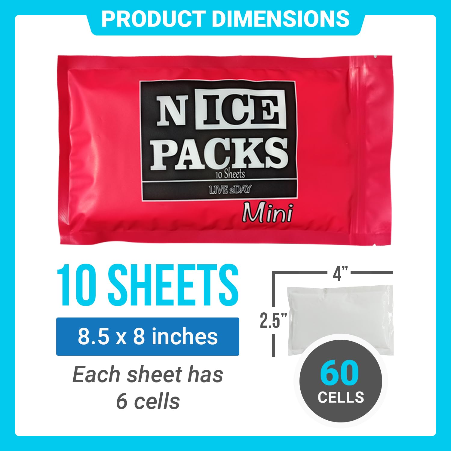 LIVE 2DAY Nice Packs leak-proof design prevents wet coolers and soggy contents.