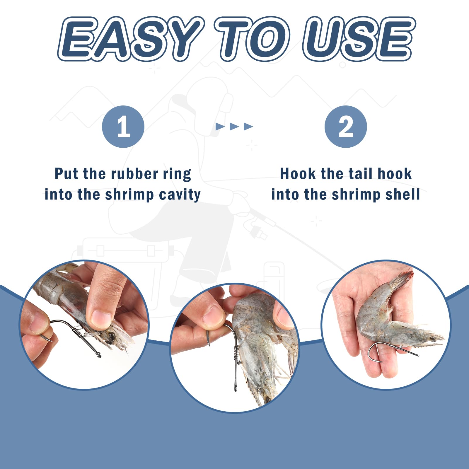 Catfish and bass fishing hooks set in small package