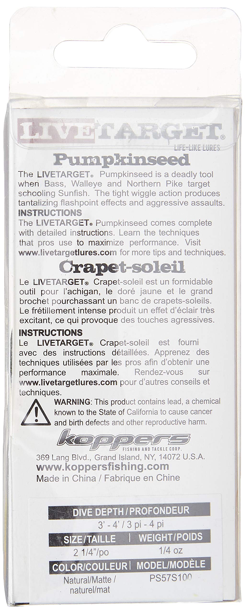 Live Target fishing lure shallow-diver natural color attracts bites effectively.